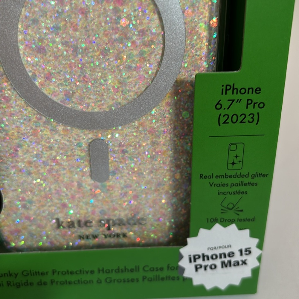 Kate Spade chunky glitter protective hardshell case for iPhone 15 Pro Max - Picture 4 of 5